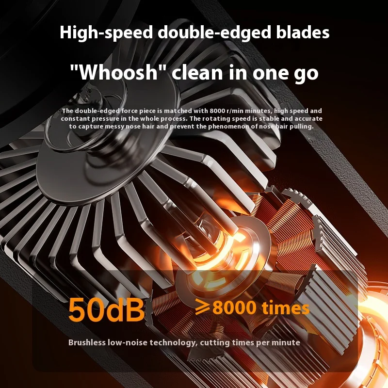 Rechargeable Electric Nose Hair Trimmer Hair Trimmer Nose Hair Remover Scissors Cleaning Tool Men's Shaving Knife image 3