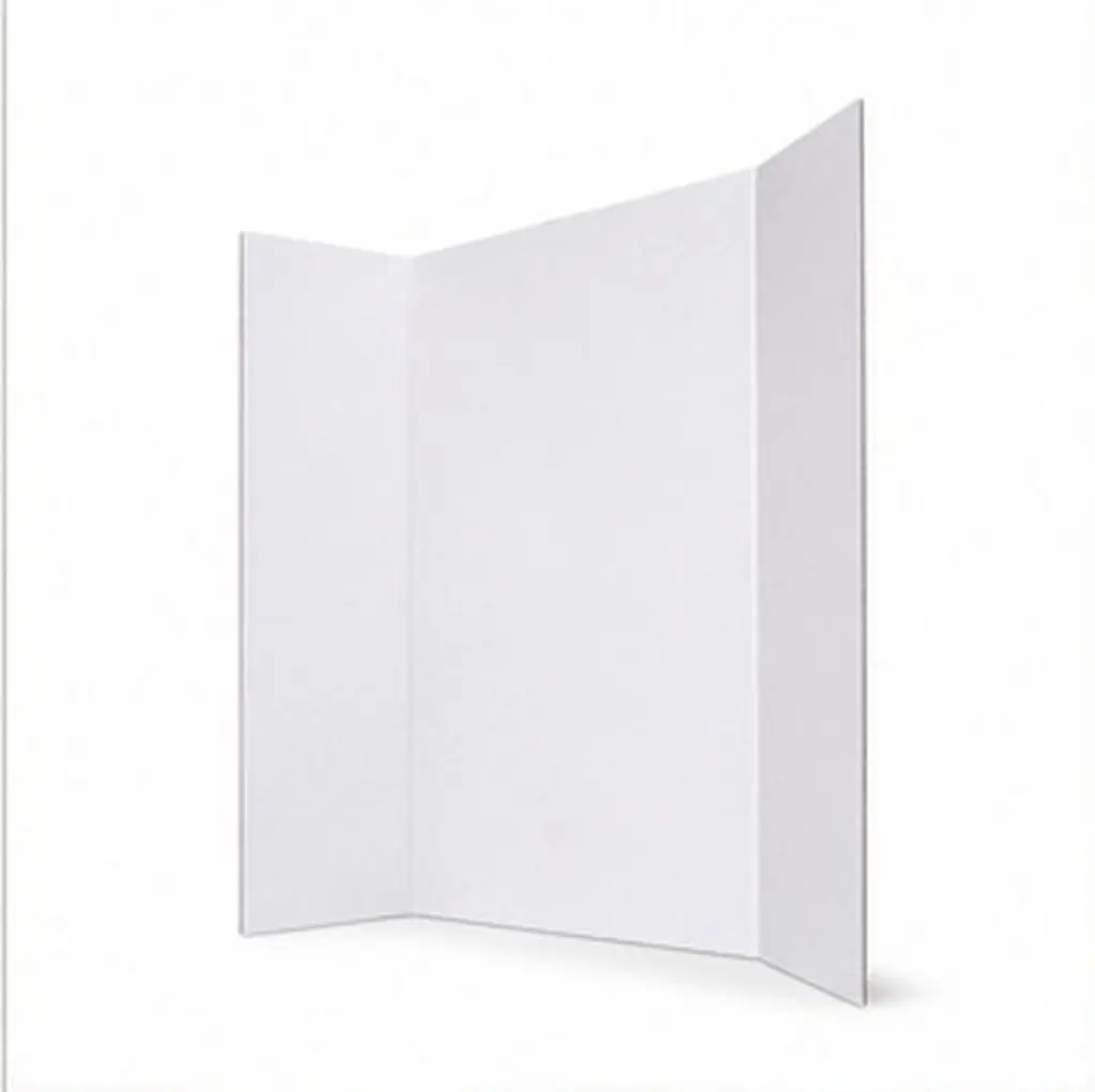 4Pcs Display Board White Corrugated Tri Fold Foldable 24x16 Inch School Science Fair Project Presentation Poster Boards