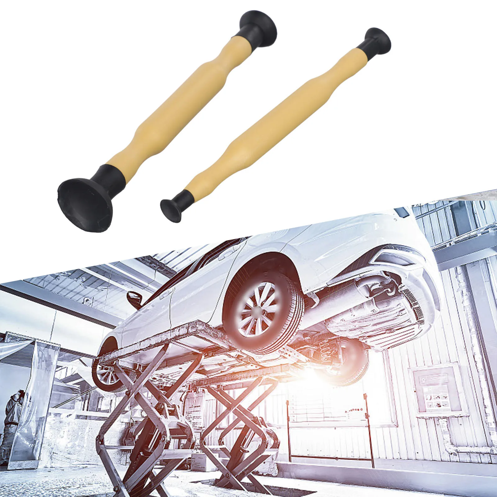 Valve Lapper Tool 2pc Set with Double Ended Grip and Suction Cups for Precise Hand Lapping of Engine Valves on Various Vehicles
