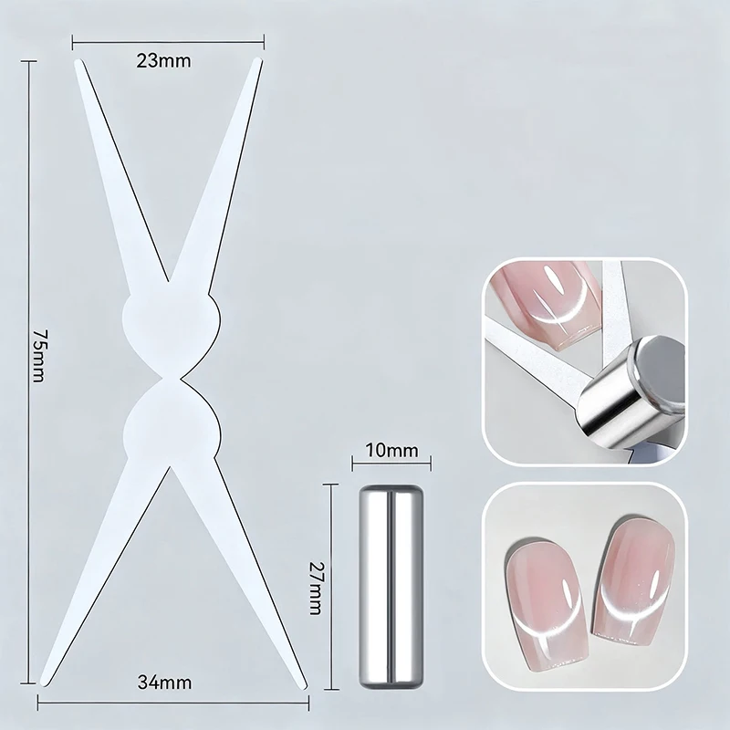 両頭ビッグY字型ネイルフレンチシェイプ強力キャットアイマグネット鉄板ネイルアートジェルポリッシュ磁気効果マニキュア