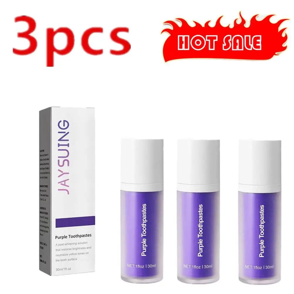 

3x Teeth Removing Deep Smoke Stains Gingiva Protection Purple Orthopedic Toothpaste Effectively Cleans Oral Cavity Brightens