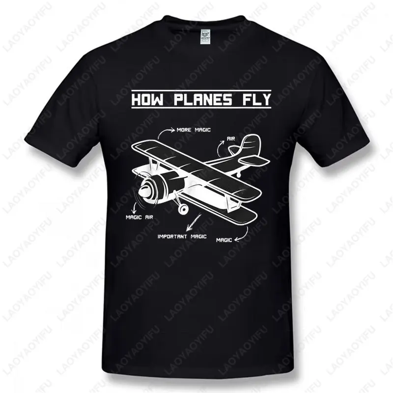 How Planes Fly T-shirt Engineer Pilot TShirt Funny Heartbeat Aircraft Pattern Printed T Shirt Cotton Men Women Summer Cool Tees - Image 3