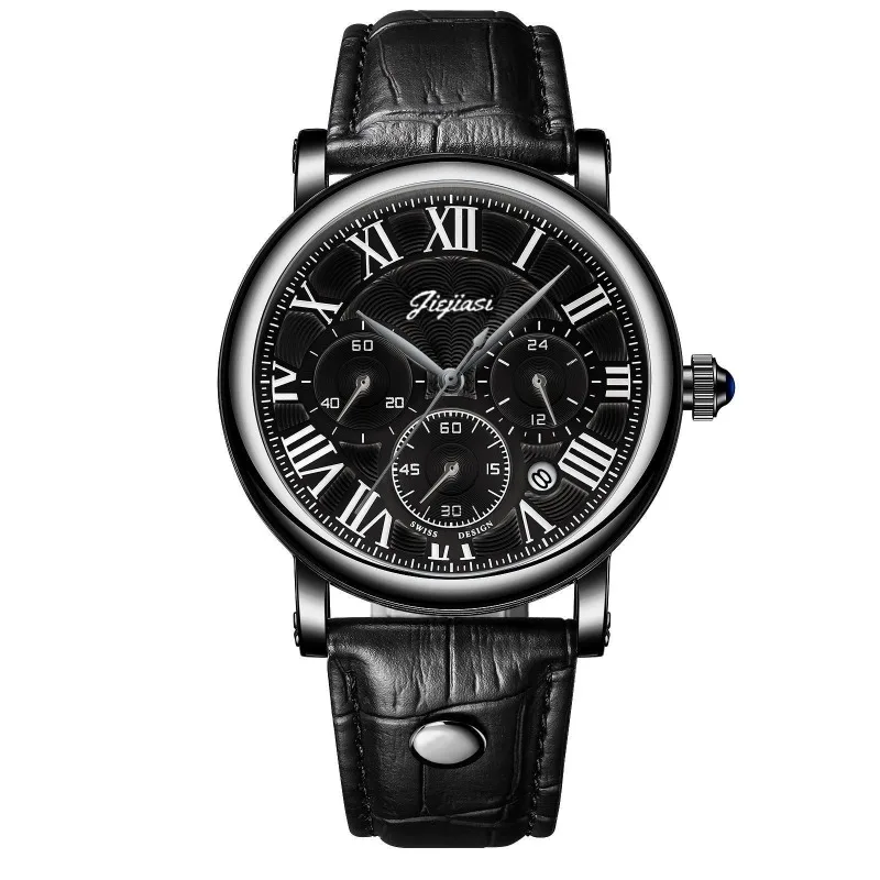 Men's Watch, Thin Leather Strap, Stylish Quartz Watch