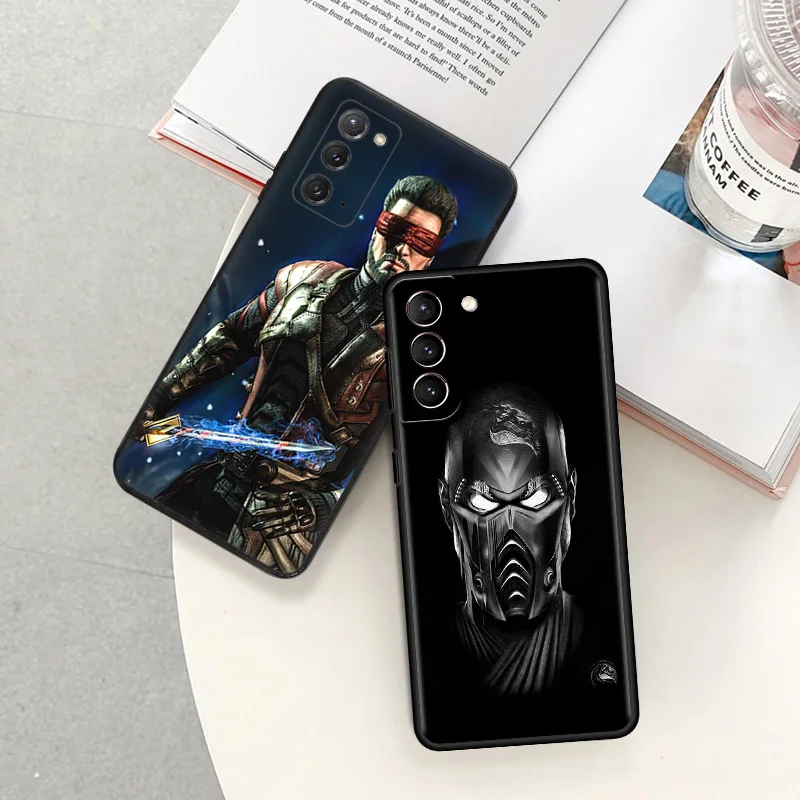 Matte Phone Case For Samsung Galaxy S23 5G S22 S21 S20 Ultra S10 Plus FE Note 20 10 9 Mortal Kombat Black Soft Cover