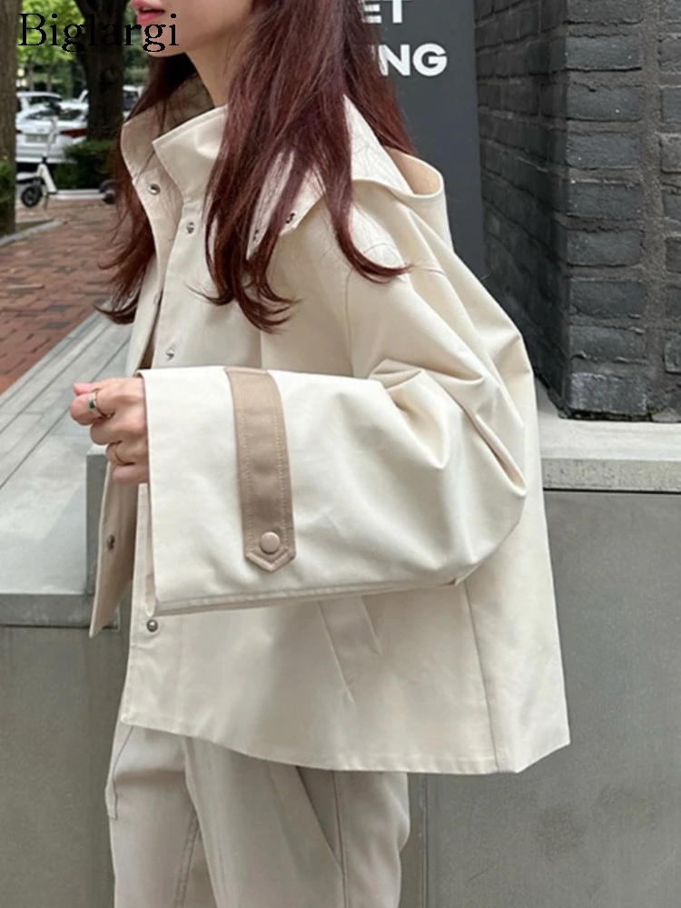 

Autumn Hooded Trench Coat Women Korean Style Loose Casual Ladies Jackets Fashion Long Sleeve Woman Trench Coats