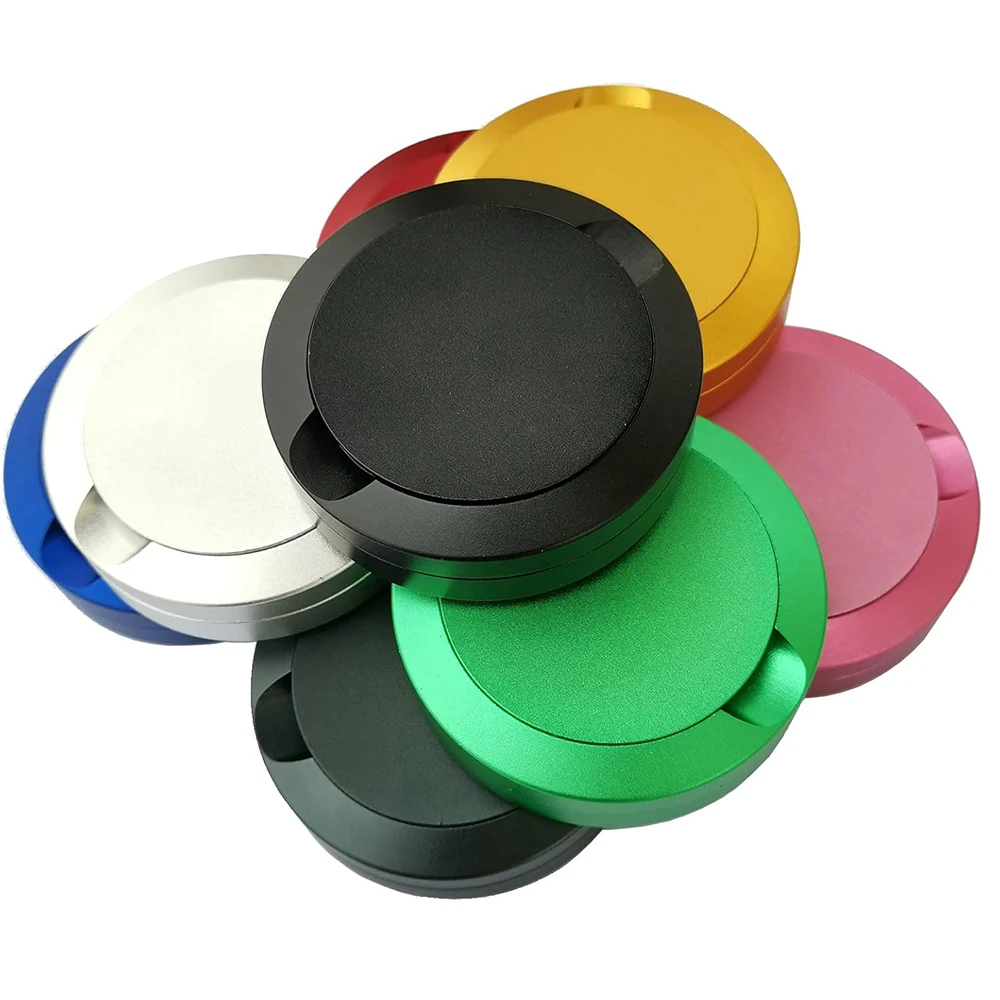 Zyn Metal Can 72MM Container Storage Tin Snus Cans Aluminum Black Color 3 Layers Snuffbox CNC Metal for Snus