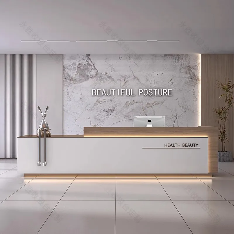 Simple Modern Reception Desk Company Groggery Sales Department Lobby Outfit Shop SPA Salon Furniture Sportello Di Ricezione FYRD