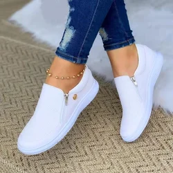 Spring Vulcanize Shoes Women Ladies Slip-On Flat Casual Shoes Fashion Leather Platform Sneakers for Women 2022 Zapatillas Mujer