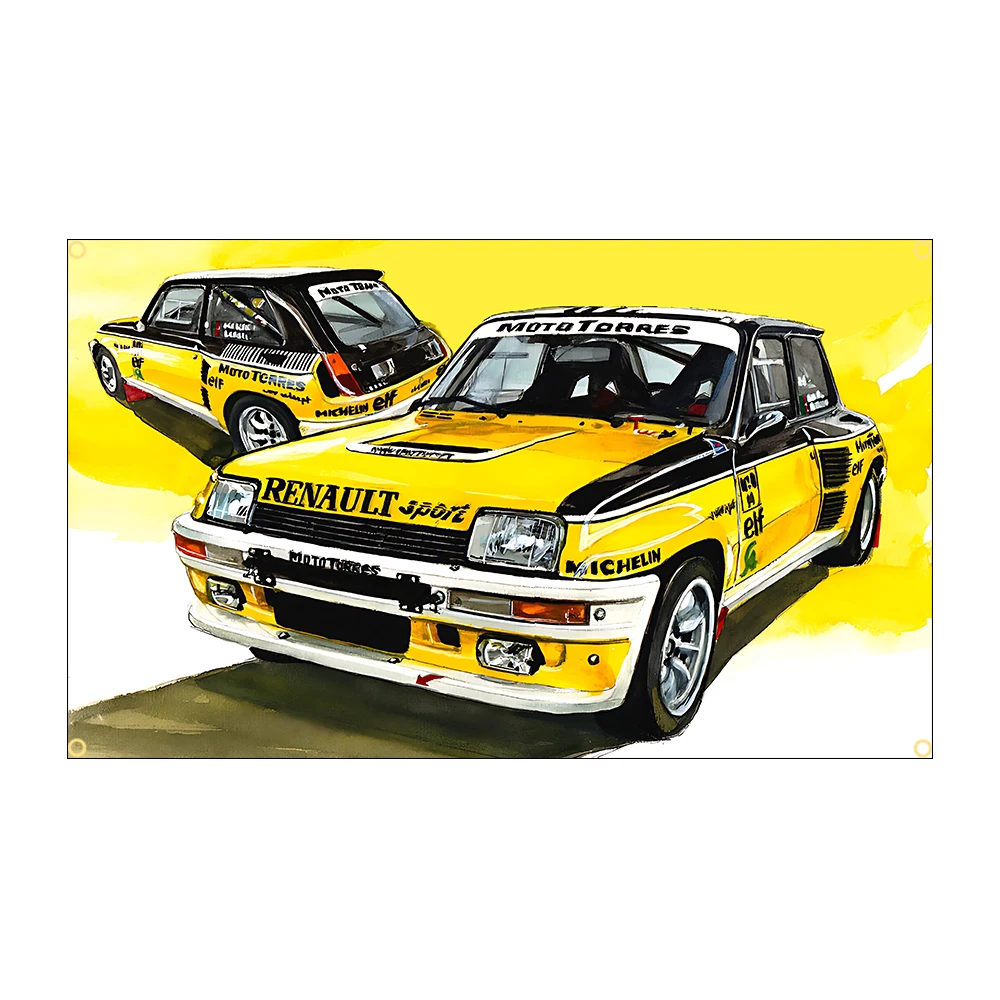 Sport Car Flag Banner Polyester Printed 5 TRUBO Car Poster 60x90cm 90x150cm Garage Decor for Auto Enthusiasts, Room Decor