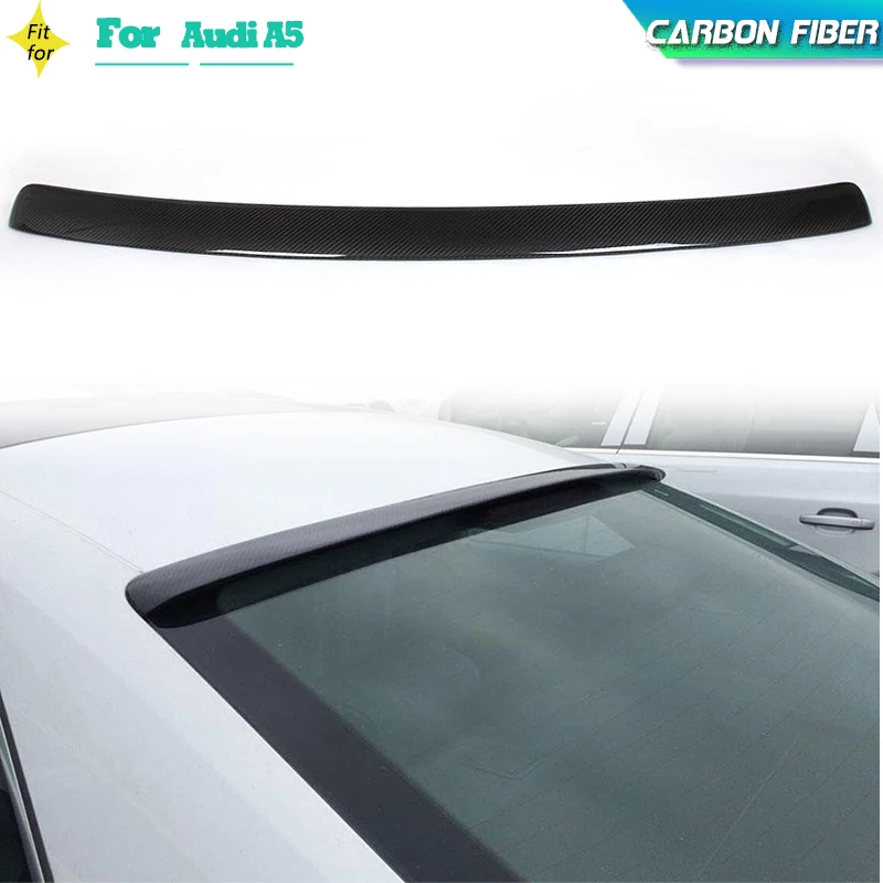 Carbon Fiber Car Rear Roof Spoiler Wing For Audi A5 Quattro 2-Door 2009-2016 Non Sline S5 Racing Rear  Boot Lip Spoiler Wing Lip