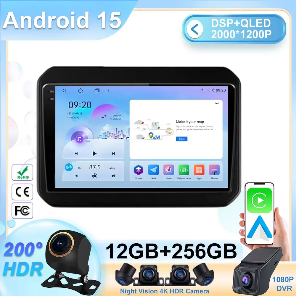 

Android 15 Car Radio For Suzuki Ignis 2016 - 2020 Multimedia Stereo Carplay 4G WIFI GPS Navigation System Head Unit Autoradio BT