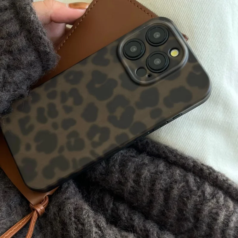 

Модный силиконовый чехол с леопардовым принтом для iPhone 17, 16, 15, 14, 13, 12, 11 Pro Max Plus, мягкая противоударная защитная задняя крышка с линзой