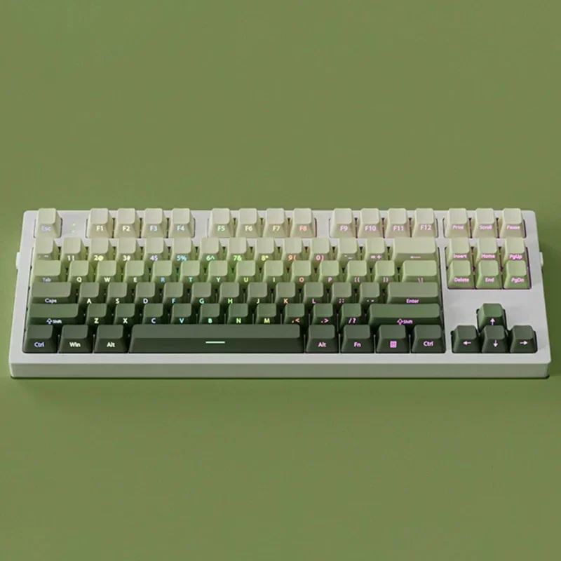 Gradient Green Grape Side Print RGB Backlit Keycap 135 Keys Double Shot PBT Keycaps Cherry Profile for MX Switch Gaming Keyboard