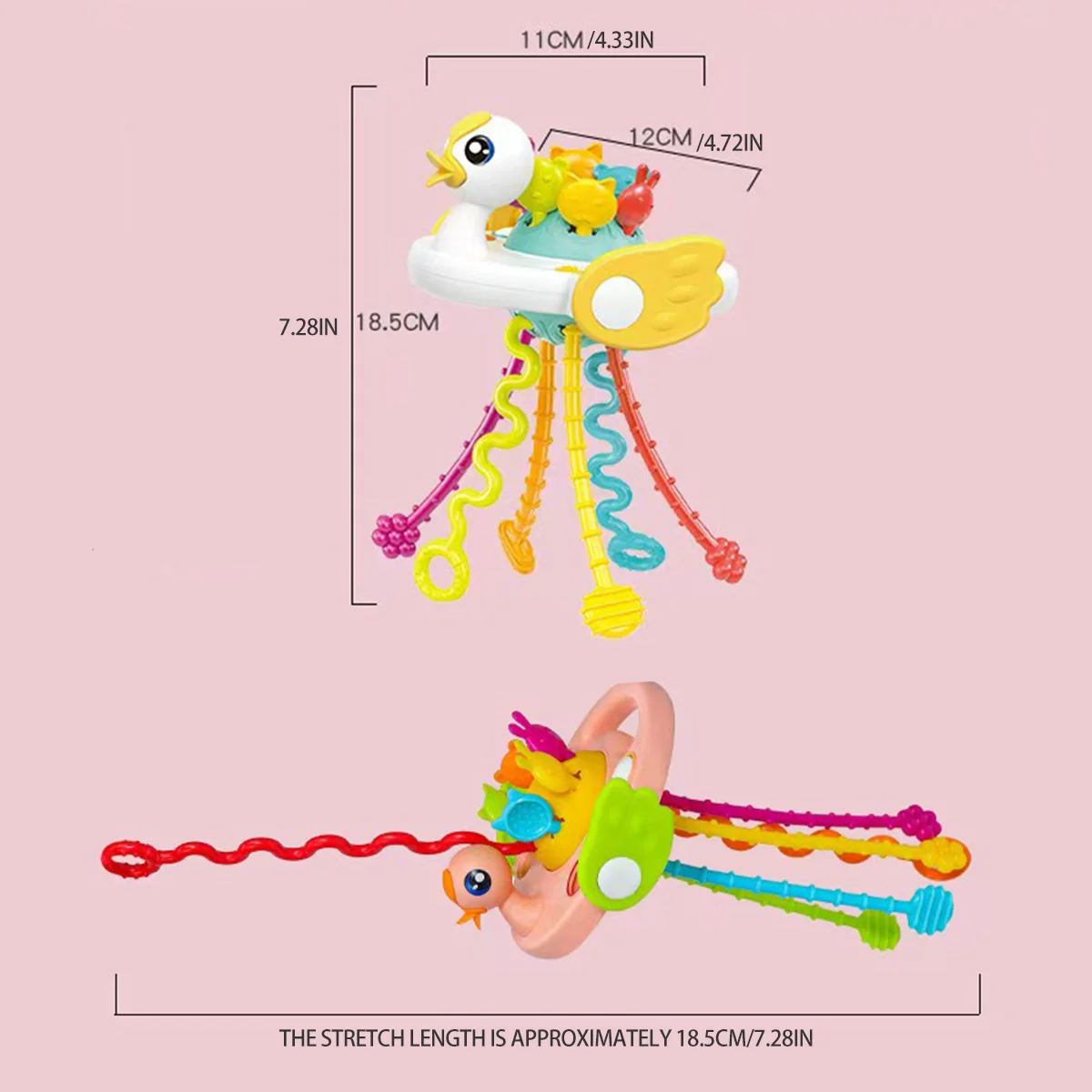 Cartoon Animal Lalala – Sensory Training Toy for Babies, Removable Toy with Multiple Textures for Grasping and Cognitively Stimu