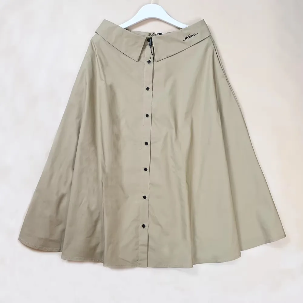 

Элегантная вышитая эластичная хлопковая двухслойная юбка А-силуэта с естественной линией талии, женская, повседневный стиль, 100% хлопок