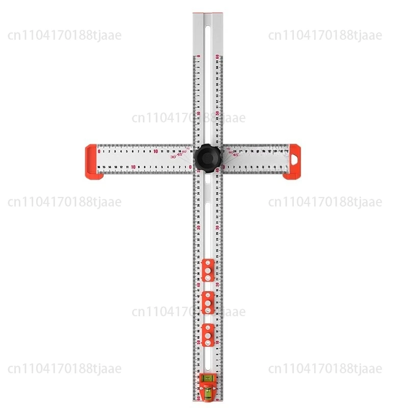 2 in 1 Positioning Ruler Angled Scriber T Shaped Ruler Woodworking Tool Multifunction Measuring Marking Gauges