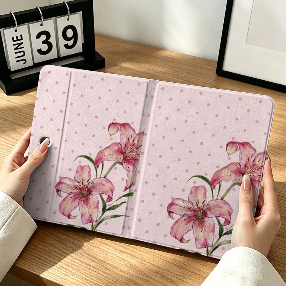 Cartoon Pink Floral Heart Gift For OPPO VIVO IQOO OnePlus Realme Infinix Pad Pro 13 12.1 11.61 11.4 11 inch Tablet Case