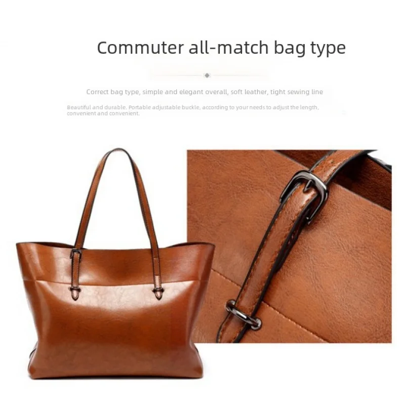 Big Bag2024New All-Match Simple Big Bag Crossbody Portable Shoulder Bag Women's Large Capacity Fashion Tote Bag