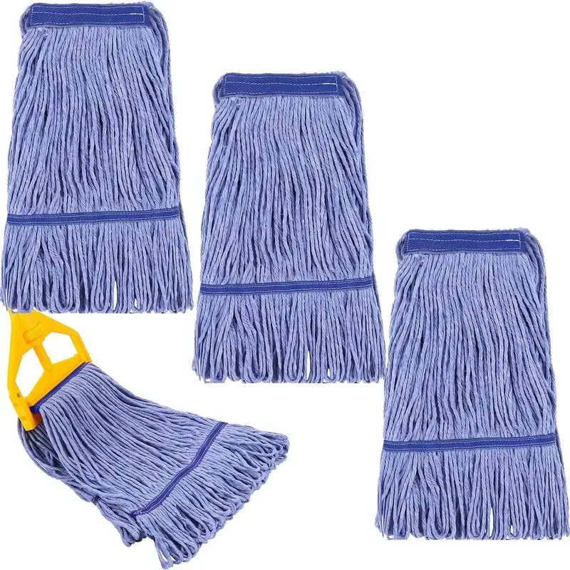 Heavy Duty Cotton String Wet Mop Heads Loop End Washable Absorbent Reusable Refills For Home Industrial Tile Wood Concrete Floor