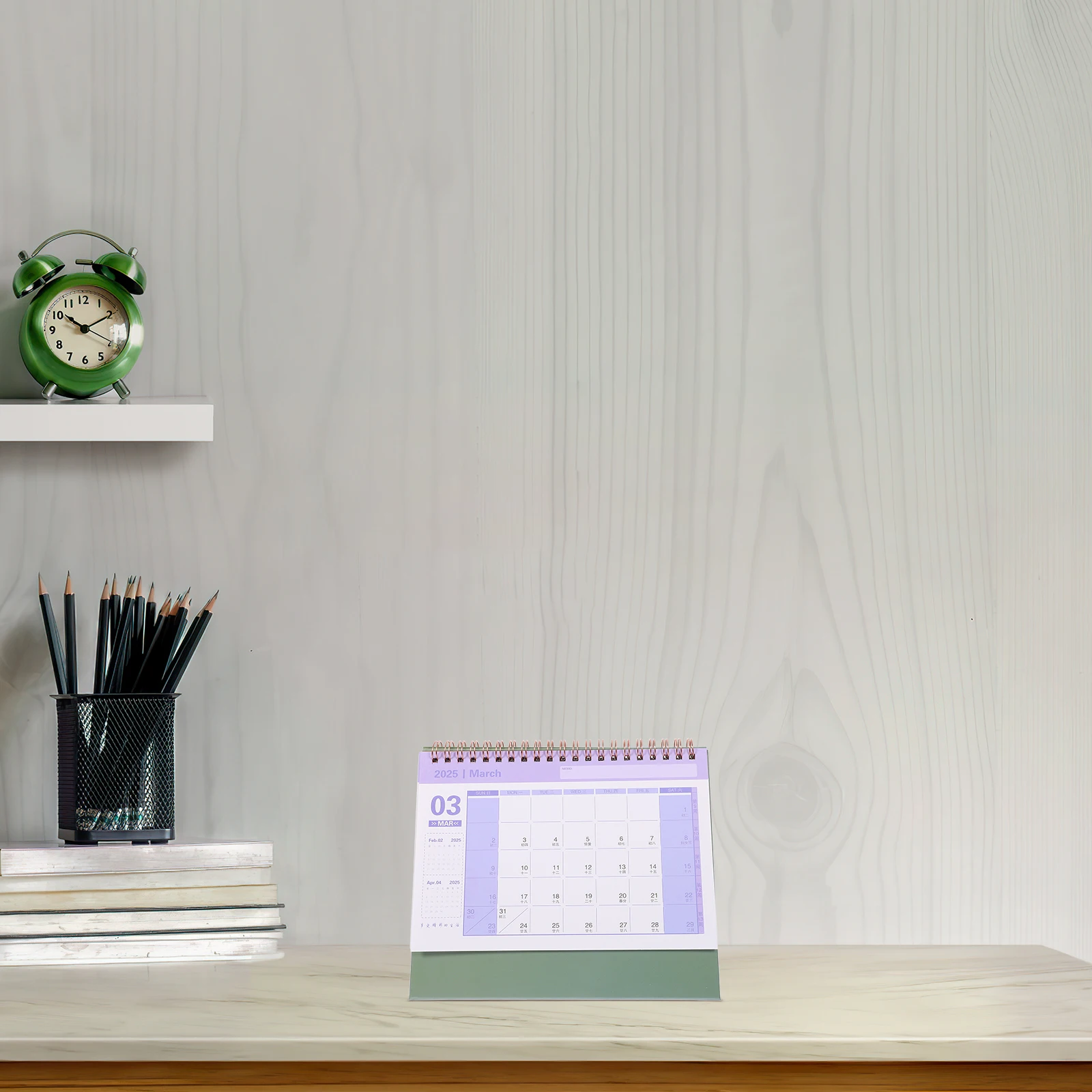 

2025-2025 Desktop Dual Wire Bound Flip Calendar For Office Home School Paper Daily Schedule Degree Rotation