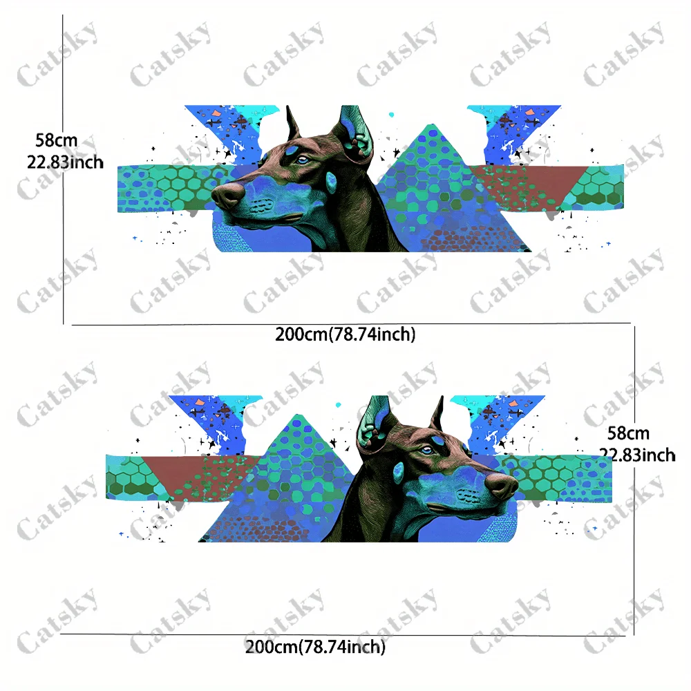 2pcs.Large Trendy Cool Geometric Doberman Pinscher Car Decoration Decal .car Vinyl Wraps