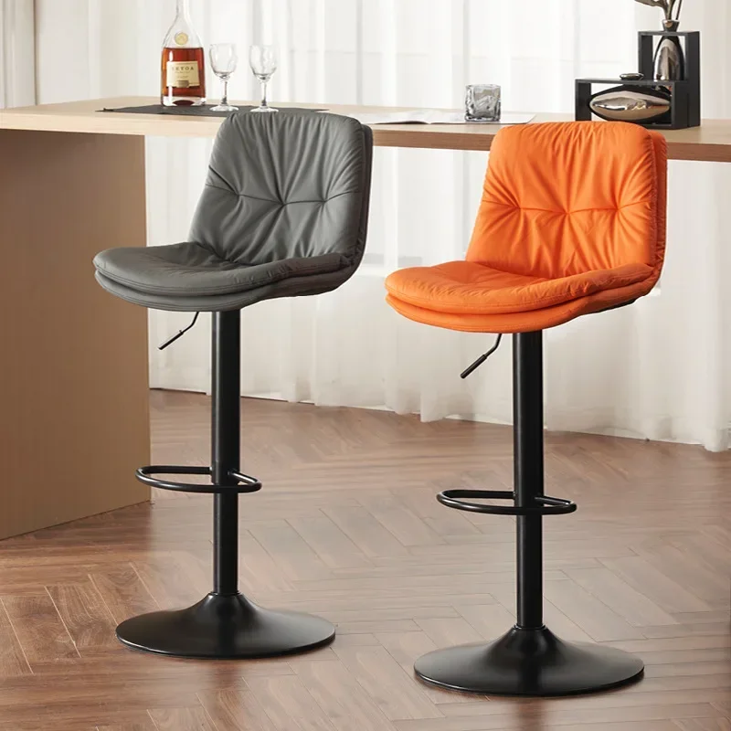 Multi-functional Bar chair light luxury modern simple high backrest bar lift rotating cash register high bar stool solid