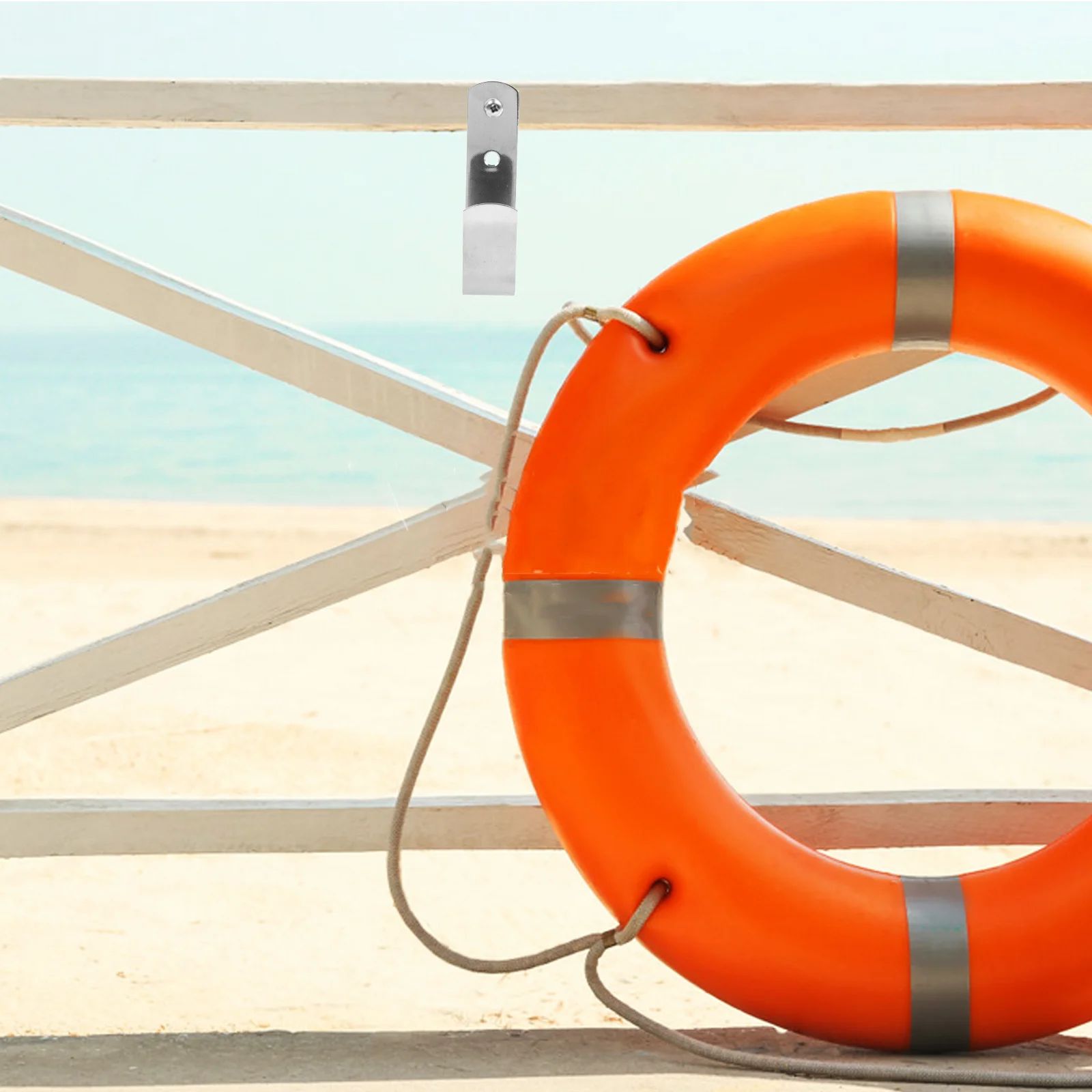 PHENOFICE Life Buoy Bracket Multi Function Boat Hook Pool Hanger Flag Pole Mount Safety Metal Accessory for Swimming Fence