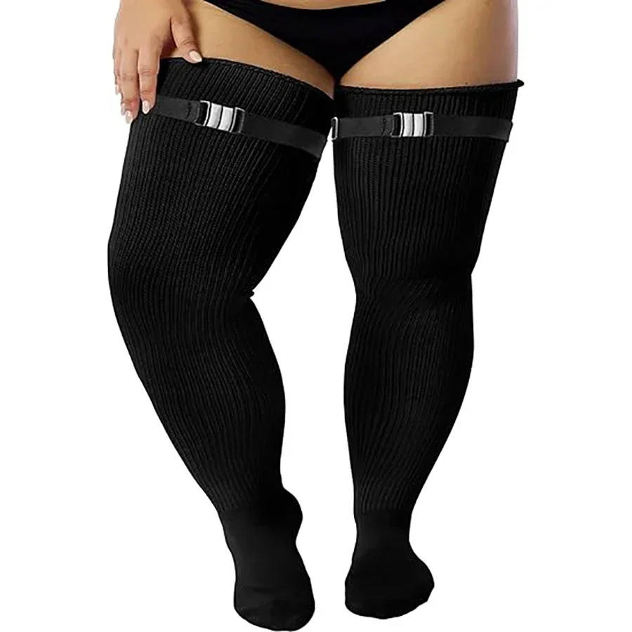 Plus Size Women Thigh High Winter Socks for Thick Thighs-Extra Long&Over the Knee Stockings-Leg Warmer Boot Sock with Thigh Belt