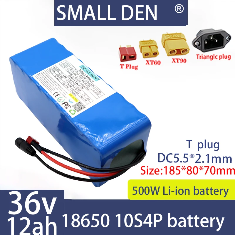 

36V 12ah 10S4P original 18650 500W lithium-ion battery pack, suitable for 36V large capacity battery pack+BMS optional plug