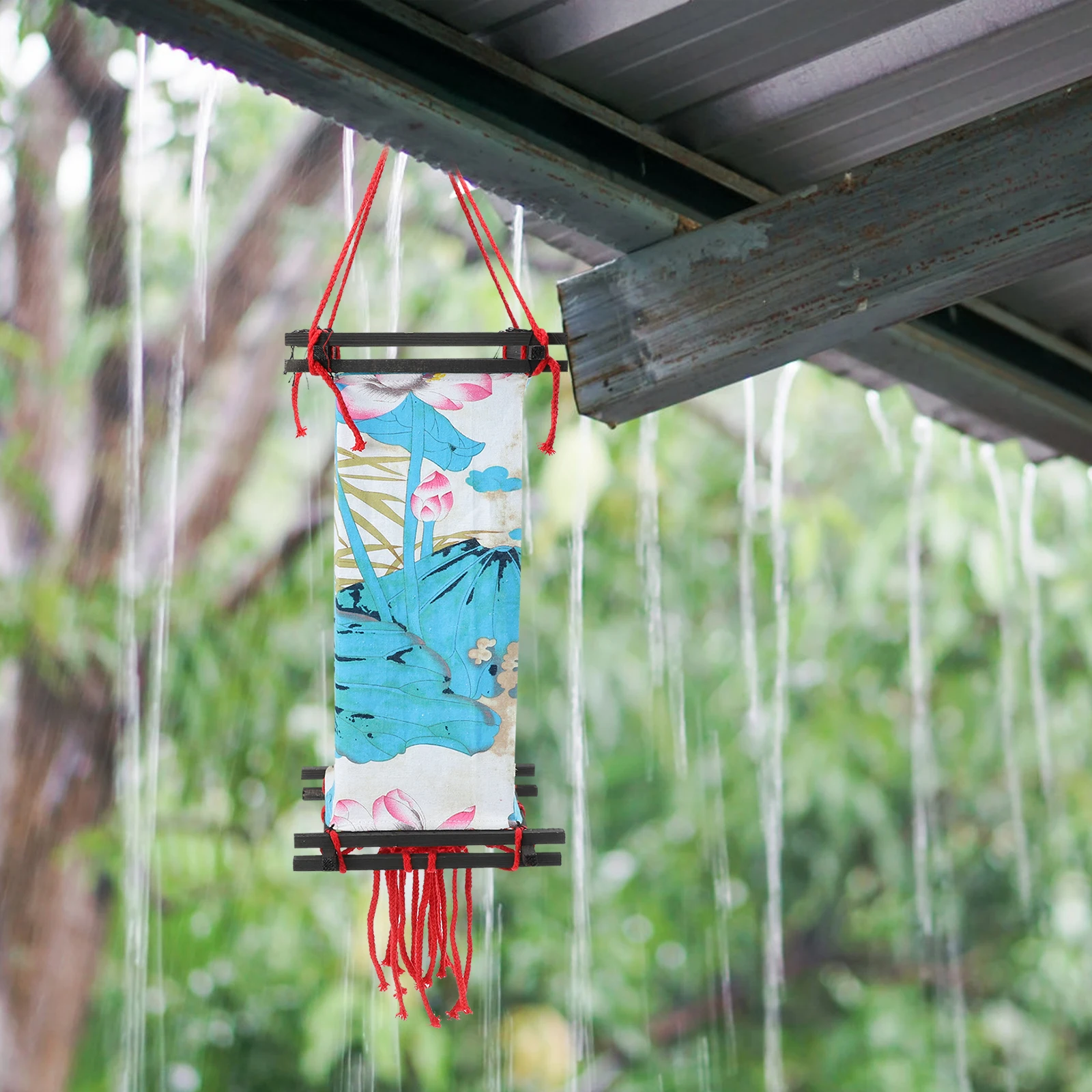 

Stylish Tie-Dye Fabric Lanterns Durable Cloth Lantern Decorative Ethnic Chinese Style for Restaurant Home Mall Light Fixture