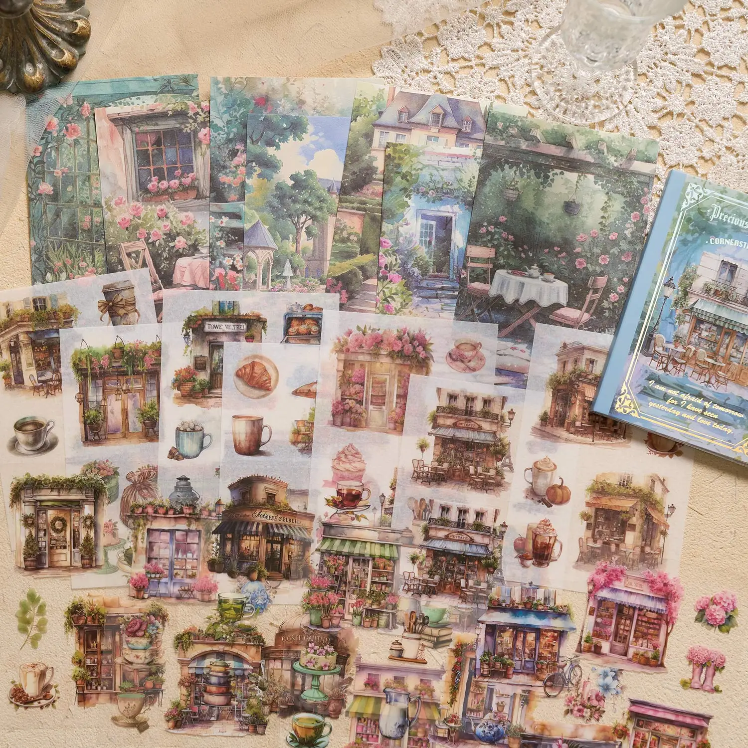 Материал для наклеек для домашних животных, посылка, лист Авроры, серия перьев, европейский и американский ретро-пейзаж, справочник, сделай сам, декоративные наклейки из материала