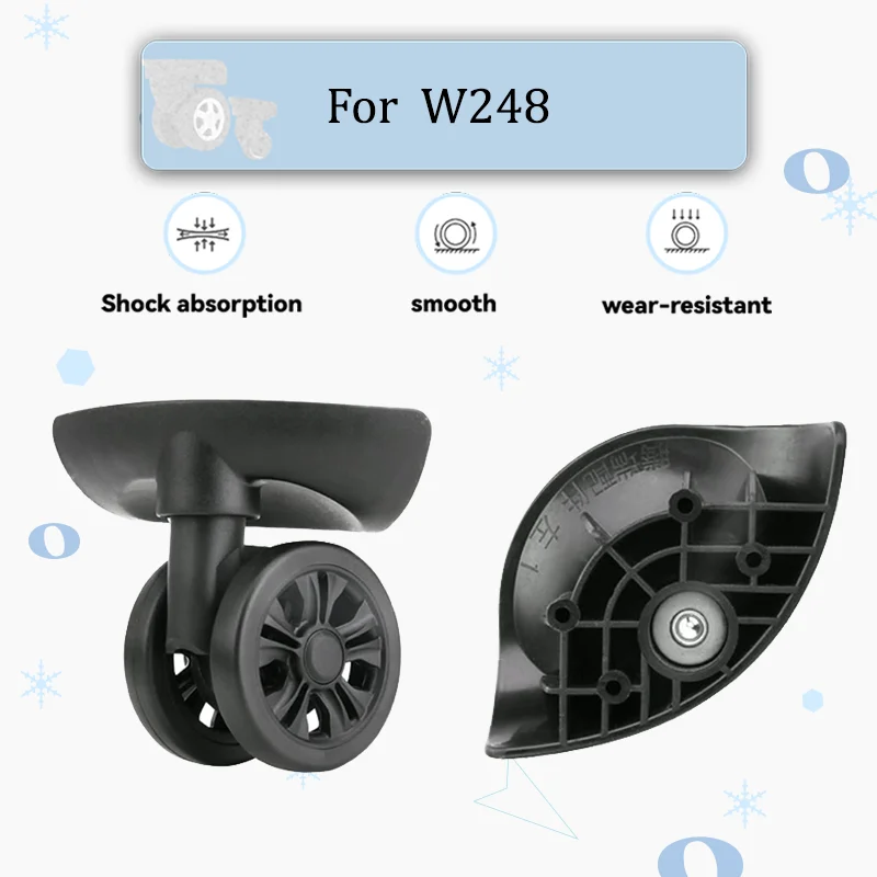 For W248 Professional Luggage Wheel Repair Kit - Durable 360° Swivel Wheels + Tool Installation