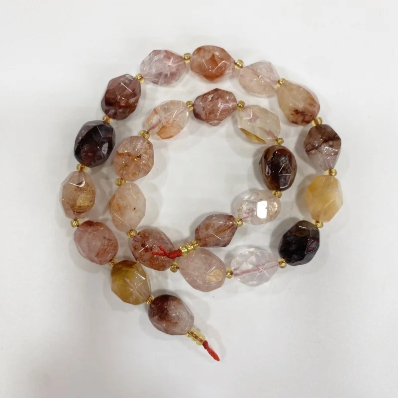 

Natural Morganite amethyst Manual Cut Faceted Rose Quartz IRREGULAR Loose Beads for Jewelry Making DIY Bracelet Necklace 15"