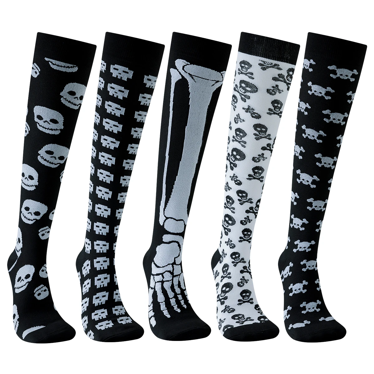 

Skull Halloween Compression Socks for Men Women 5 Pairs Running Nurse Compression Socks Nurses Sport Ladies Lady Womens Running