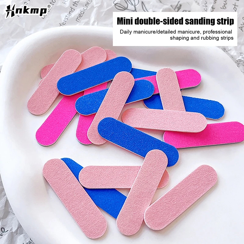 10Pcs Double Side Nail Polish Sanding Disposable Mini Nail File Buffer Strips Grinding Polishing Manicure Care Tools