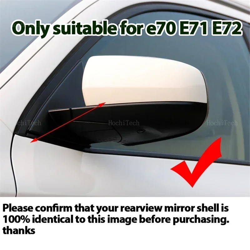1 Pair M Style Carbon Fiber Look Black Rearview Side Mirror Covers Caps for BMW X5 E70 X6 E71 2008-2013 Replacement Accessories