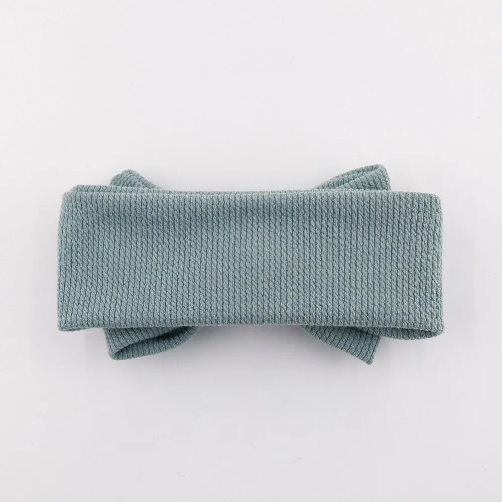 

Fashion Solid Color Big Bows Headband Thickned Elastic Knitted Headwrap Wide Brim Turban Headwear