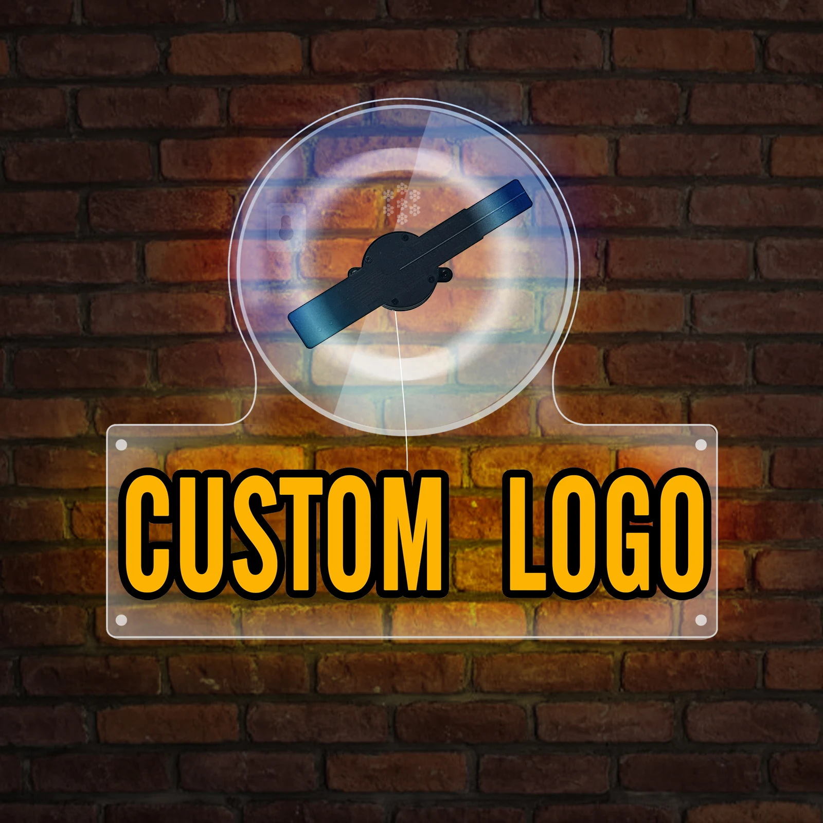 

Индивидуальный светодиодный логотип, 3D-голографический вентилятор, неоновая вывеска, голографический вентилятор, управление через приложение, многофункциональная рекламная машина