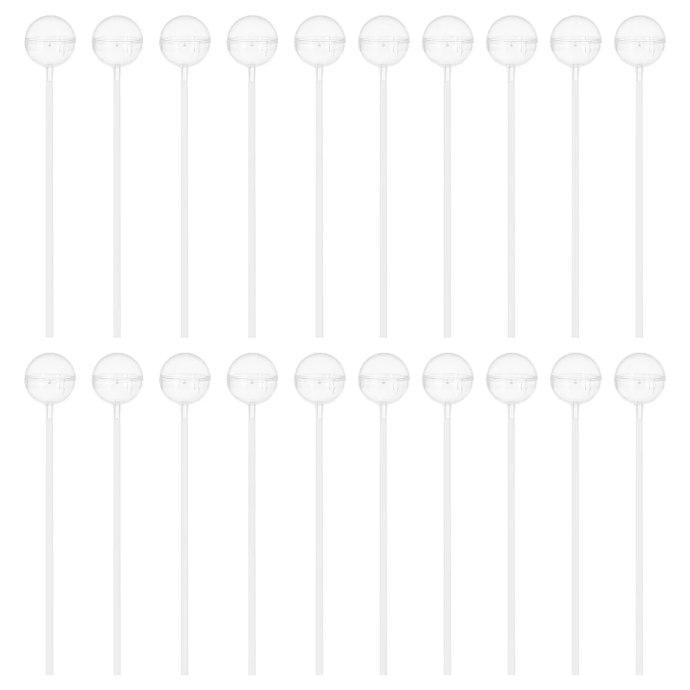 

50pcs Plastic Clear Chocolate Holder Round Transparent Candy Wrapping Support For Party Flower Confectionery Display Stand