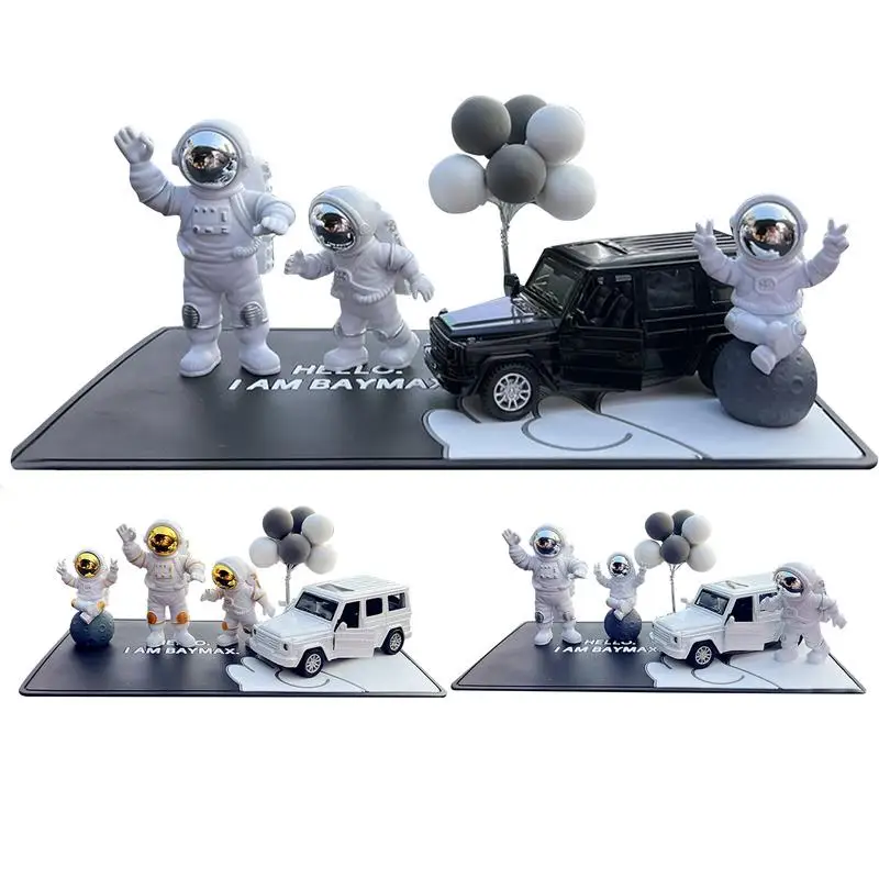 Astronaut Cake Topper Action Figures Car Interior Ornaments for Auto Rearview Mirror Hanging Pendant Desktop Model Decoration