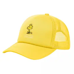 Peanuts Snoopy's Friend Woodstock Mesh Baseball Caps Sport Worker Cap Hats Breathable Polyester Sun Hats Summer Trucker Cap