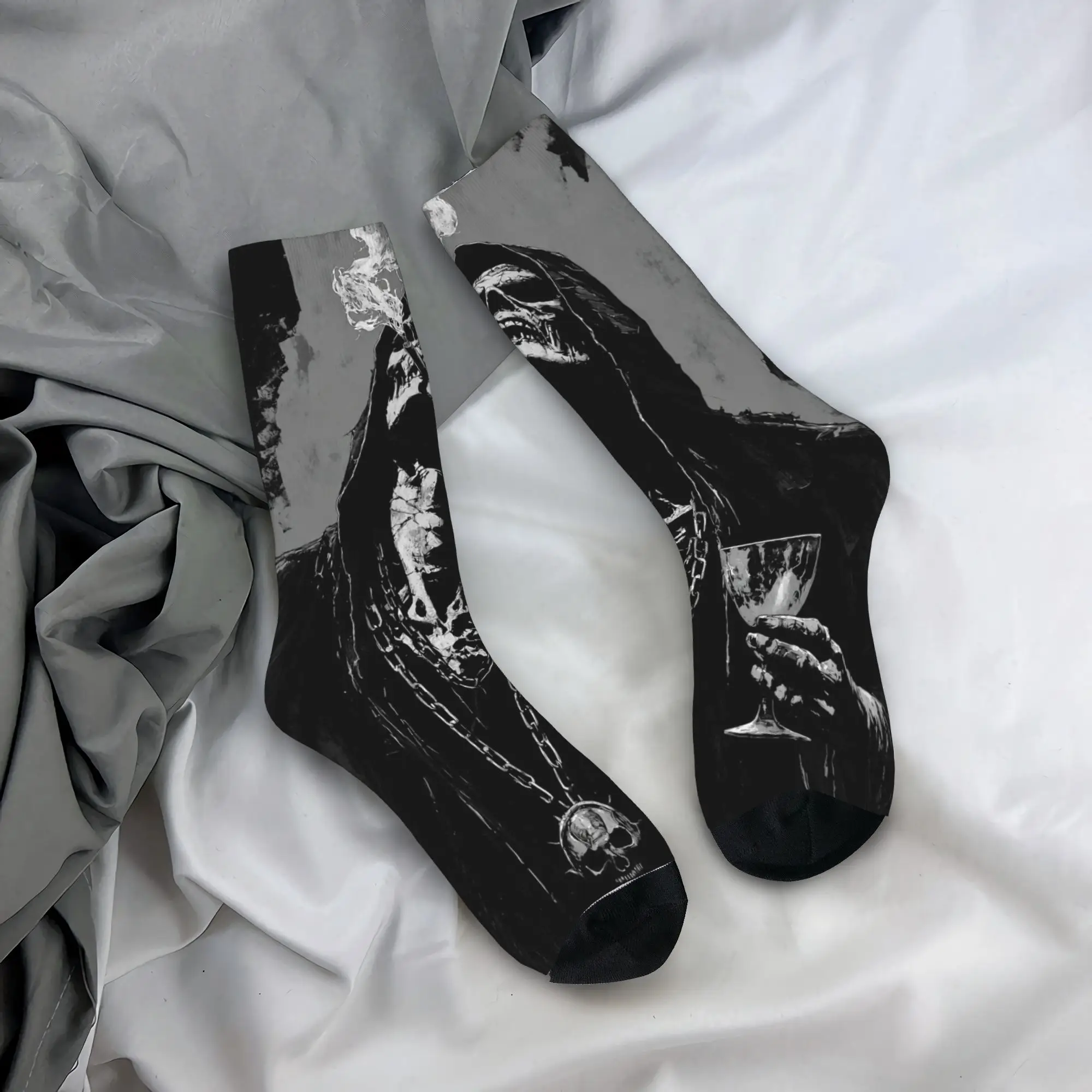 Dark Phantom Reaper Socks  Anti Skid Stockings Unisex Men Breathable Cycling Socks Spring Kawaii Printed Socks