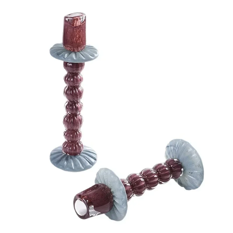 u11Glass Candlestick Creative Geometric Colored Candle Holder Candle Stick Holder Wedding Home Decoration Accessories