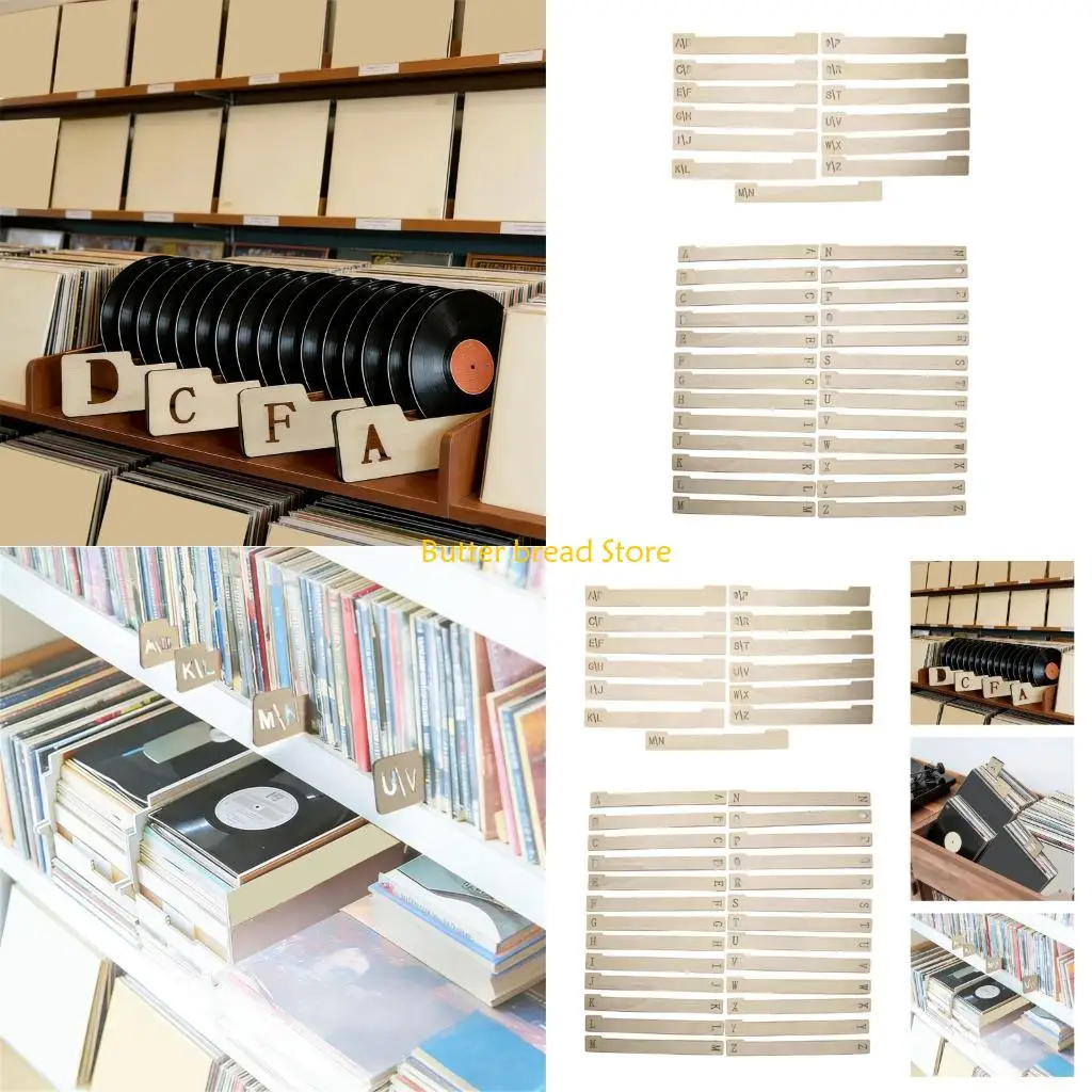 W89C 13/26Pcs Natural Marking Separators For Bookshelf Record Collection
