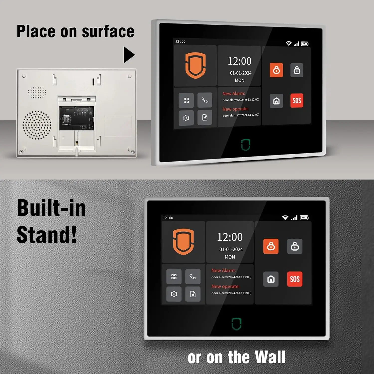 Wolf-guard 7 polegadas tela sensível ao toque wifi 4g tuya smartlife sistema de alarme doméstico kit de proteção de segurança sem fio com sensores sirene