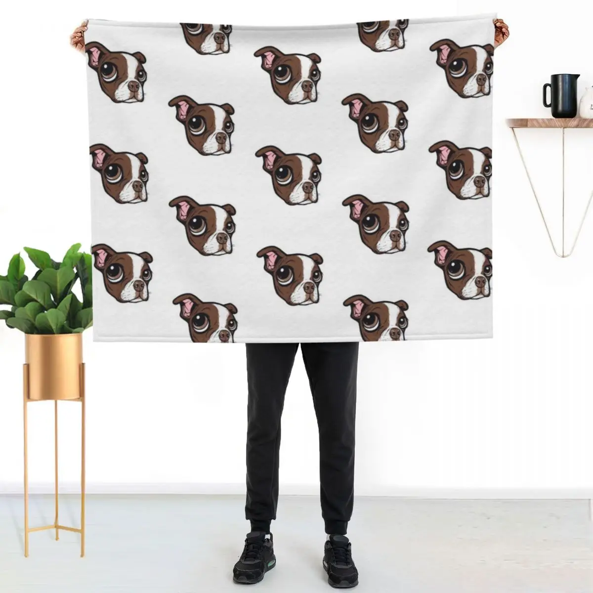 Brown Boston Terrier Throw Blanket Sleeping Bag for sofa decorative Bed Beach Thermals For Travel Blankets
