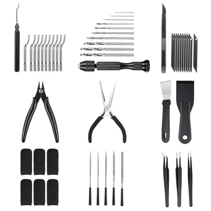Black 50/62 pcs3d printer tool kit 3D printing accessories nozzle cleaning model processing tool