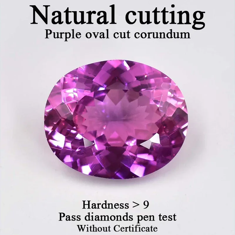 

Synthetic corundum Natural cutting Purple Oval Cut loose stone Hardness Pass diamonds pen test jewelry gemstones