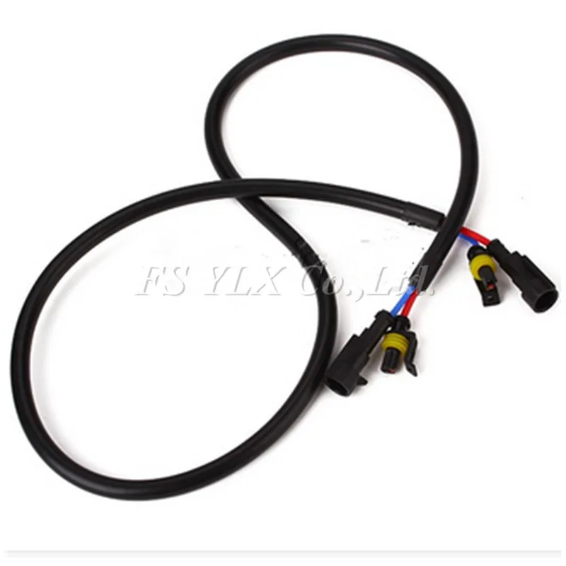 FSYLX 2pcs 100CM 1M HID Xenon Ballast Extension Wire Cable 35W 55W 75W 100W HID extension cable for h1 h3 h4 h7 h8