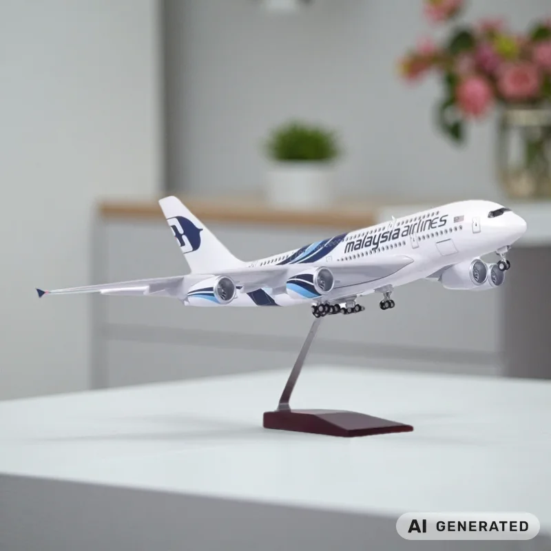 1:160 Scale Airplanes 46cm A380 Malaysia Airways Aircraft Model Resin Diecast Plane With Landing Gear Static Decoration Gifts